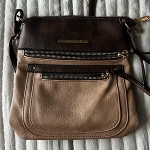 Dasein Brown and Tan Crossbody Bag